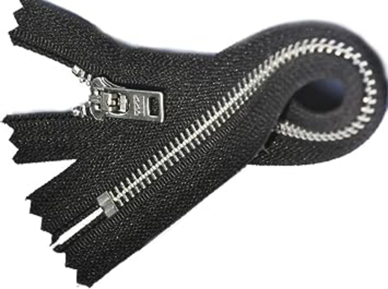 YKK 7" Aluminum Jeans Zipper with Locking Pull YKK#5 Closed End - Color 580 Black (5 Zippers/Pack)